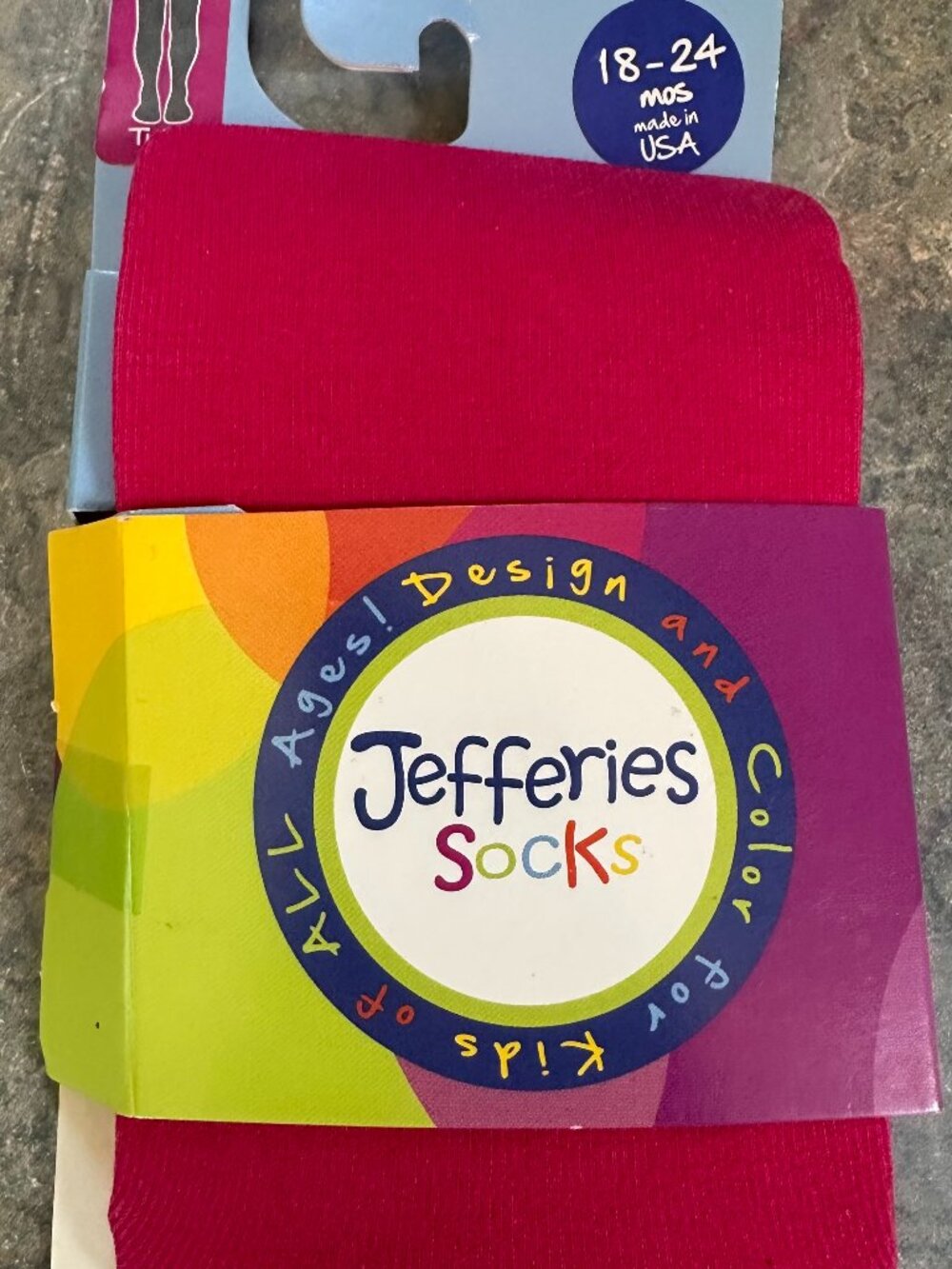 NIP Jefferies Socks 1505 Pima Cotton Tights HOT PINK DS NEW